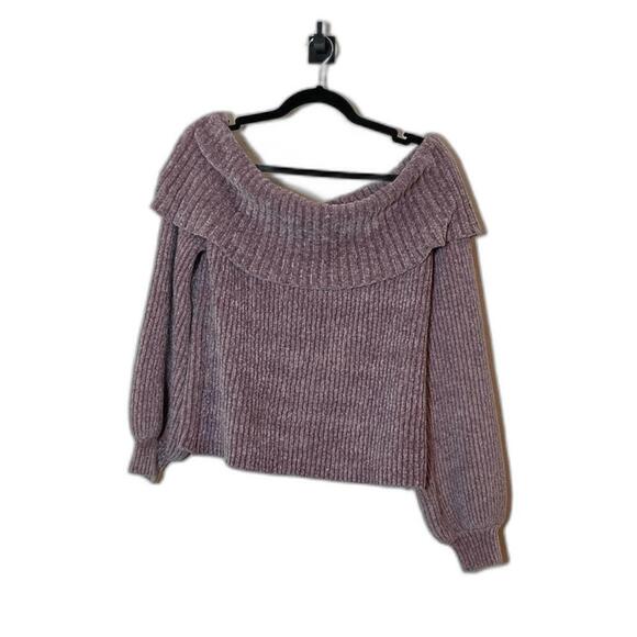 Chic Plush Ribbed Sweater - Off Shoulder Design - Picture 2 of 2